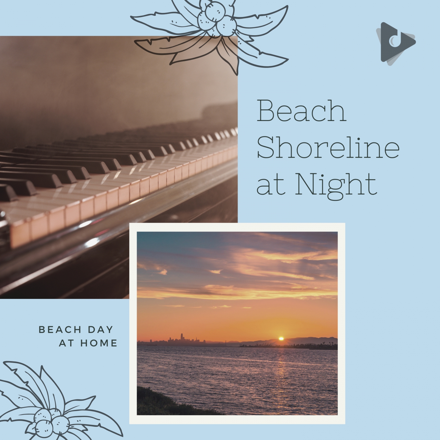 Beach Shoreline at Night